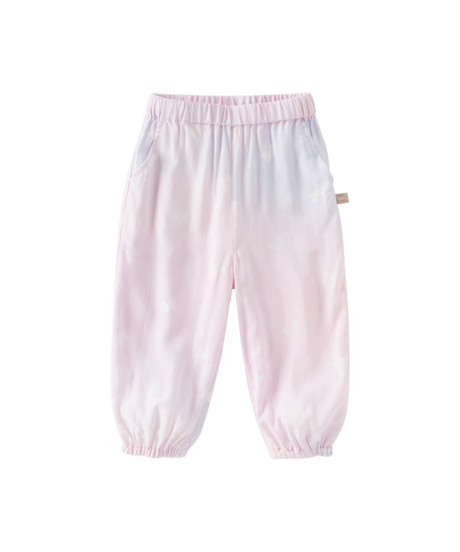 Toddler Girls Summer Pink Print Casual Mosquito-proof pants