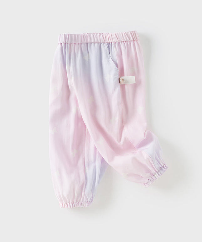 Toddler Girls Summer Pink Print Casual Mosquito-proof pants