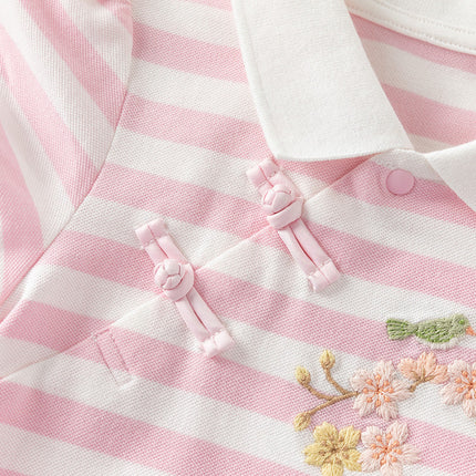 Girls Summer Cotton Striped Polo Dress