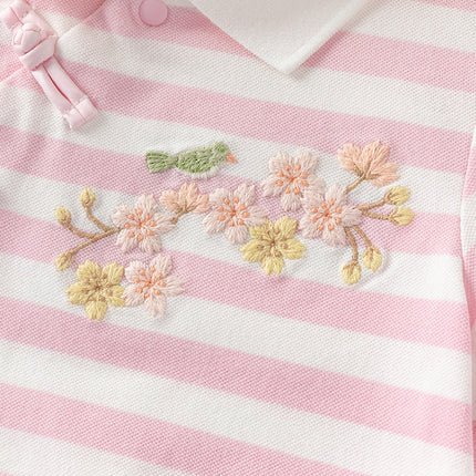 Girls Summer Cotton Striped Polo Dress