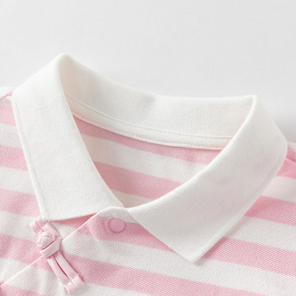 Girls Summer Cotton Striped Polo Dress