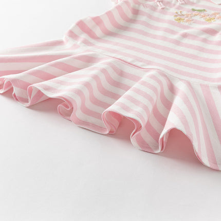 Girls Summer Cotton Striped Polo Dress