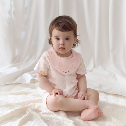 Baby Girls Summer Cute Green/Pink Short sleeve Soft Rompers(bid)