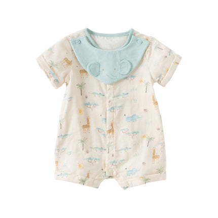 Baby Girls Summer Cute Green/Pink Short sleeve Soft Rompers(bid)