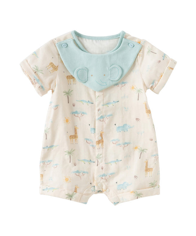 Baby Girls Summer Cute Green/Pink Short sleeve Soft Rompers(bid)