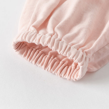 Toddler Girls/Boys Summer Casual Pink/Light Khaki Drawstring Pants