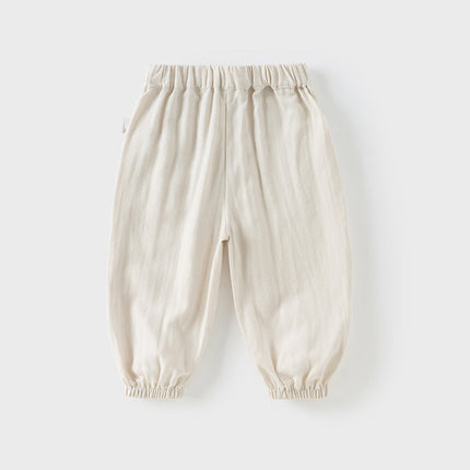 Toddler Girls/Boys Summer Casual Pink/Light Khaki Drawstring Pants