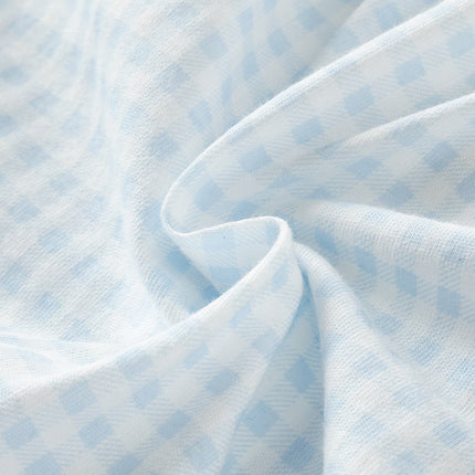 Baby Boys Summer Blue White Plaid Breathable Cotton Rompers
