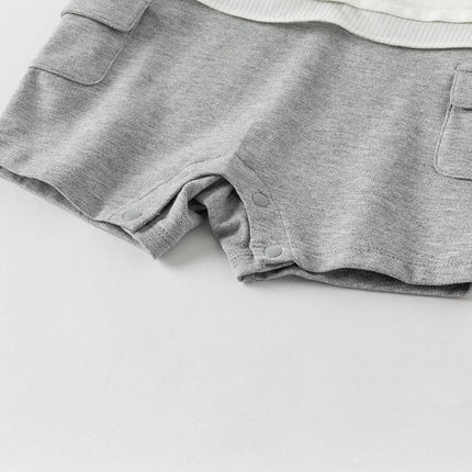 Baby Boys Summer Beige Soft Cotton Indoor Rompers