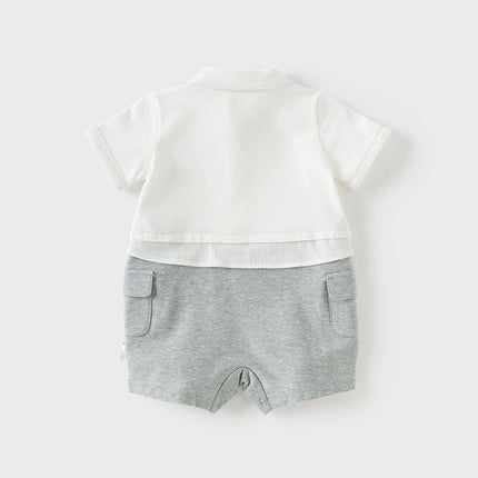 Baby Boys Summer Beige Soft Cotton Indoor Rompers