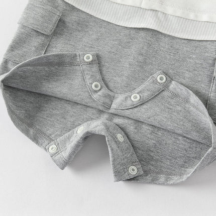 Baby Boys Summer Beige Soft Cotton Indoor Rompers