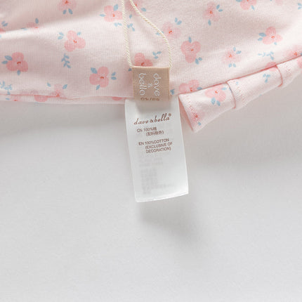 Baby Girls Summer Sweet Pink Floral Print Cotton Lightweight Rompers