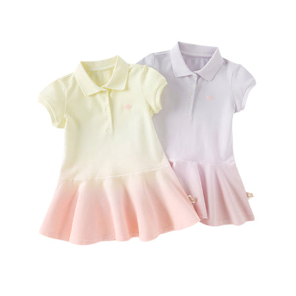 Toddler Girls Summer Outdoor Cute Polo-collar A-line Dress