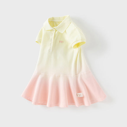 Toddler Girls Summer Outdoor Cute Polo-collar A-line Dress