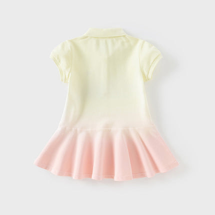Toddler Girls Summer Outdoor Cute Polo-collar A-line Dress