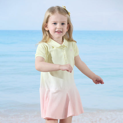 Toddler Girls Summer Outdoor Cute Polo-collar A-line Dress