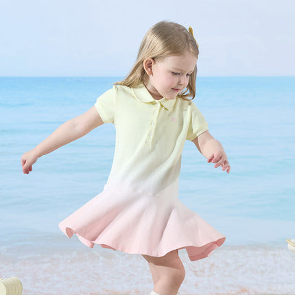 Toddler Girls Summer Outdoor Cute Polo-collar A-line Dress