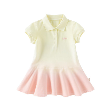 Toddler Girls Summer Outdoor Cute Polo-collar A-line Dress