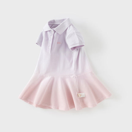 Toddler Girls Summer Outdoor Cute Polo-collar A-line Dress