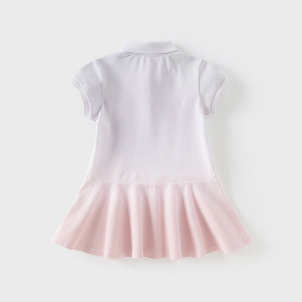 Toddler Girls Summer Outdoor Cute Polo-collar A-line Dress
