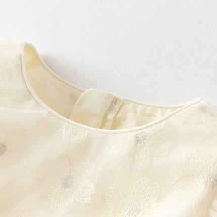 Girls Summer Light Yellow Mesh Princess Dress