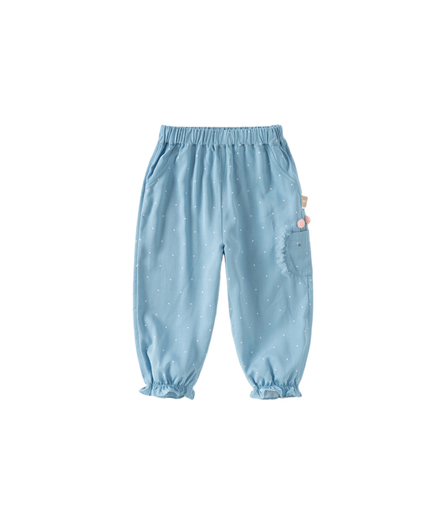 Toddler Girls Summer Blue Dot Loose Mosquito Proof Pants