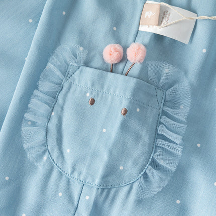 Toddler Girls Summer Blue Dot Loose Mosquito Proof Pants