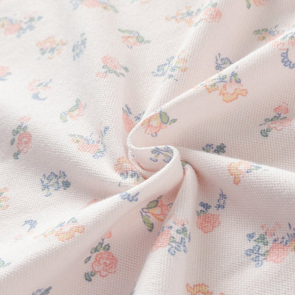 Girls Summer Pink Floral Print Doll Collar Sweet Dress