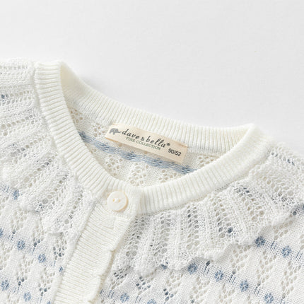 Kids Girls Summer Elegant White Outwear Daily Cardigans