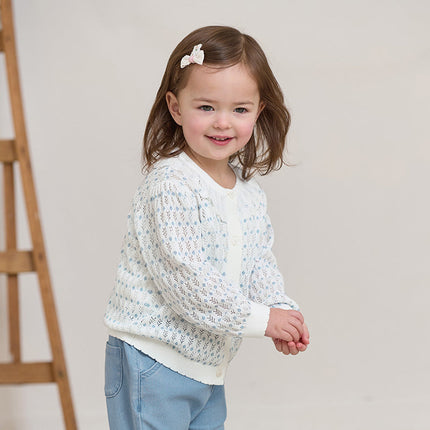 Kids Girls Summer Elegant White Outwear Daily Cardigans