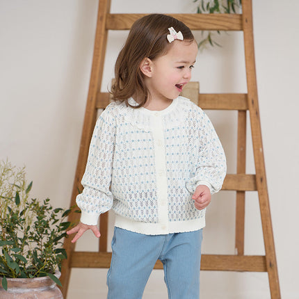 Kids Girls Summer Elegant White Outwear Daily Cardigans