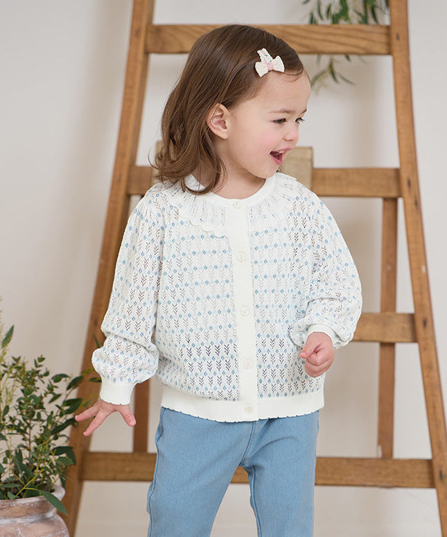 Kids Girls Summer Elegant White Outwear Daily Cardigans