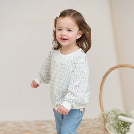 Kids Girls Summer Elegant White Outwear Daily Cardigans