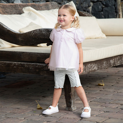 Toddler Girls Summer Light Grey/Apricot Stretchable Comfortable Pants