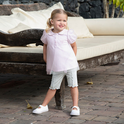 Toddler Girls Summer Light Grey/Apricot Stretchable Comfortable Pants