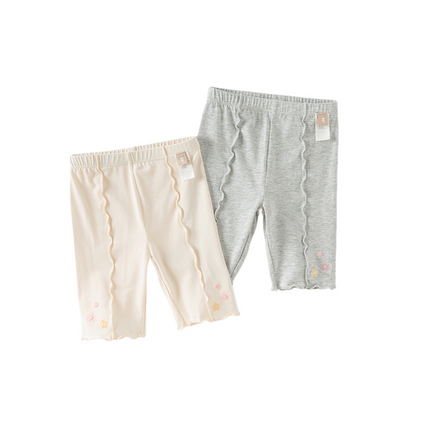Toddler Girls Summer Light Grey/Apricot Stretchable Comfortable Pants