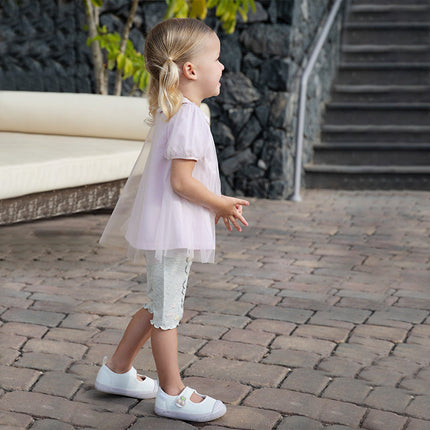 Toddler Girls Summer Light Grey/Apricot Stretchable Comfortable Pants
