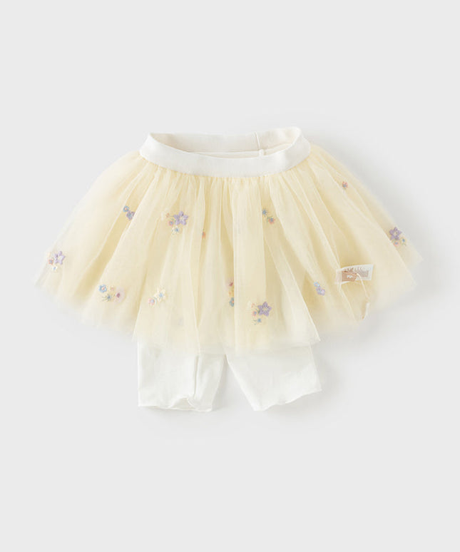 Toddler Girls Summer Cute Yellow Soft Mesh-style Pants