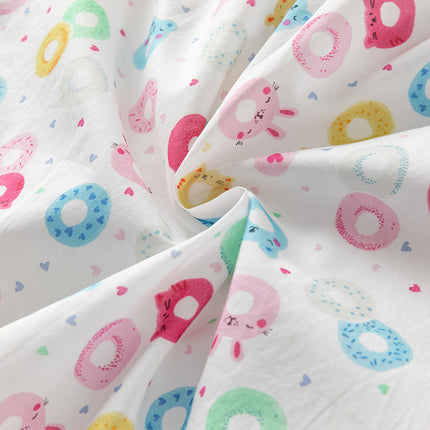Girls Summer Cotton Doughnut Print Sweet Party Dress