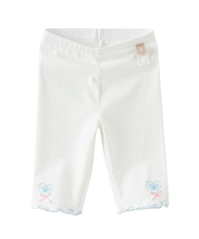 Toddler Girls Summer Light Blue/White Comfortable Cotton Slim Leggings