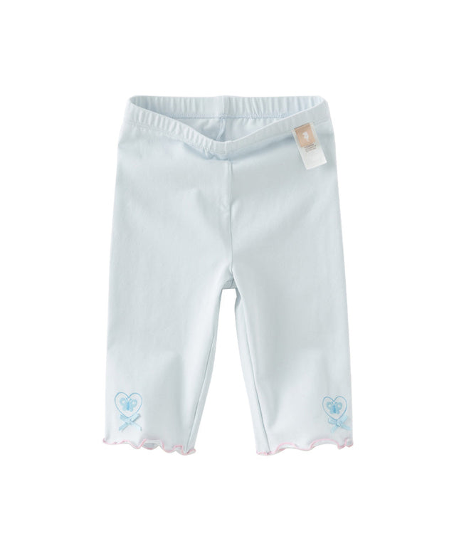 Toddler Girls Summer Light Blue/White Comfortable Cotton Slim Leggings