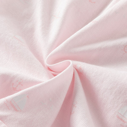 Baby Girls Summer Adorable Pink Print Doll Collar Cotton Breathable Rompers