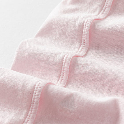 Baby Girls Summer Adorable Pink Print Doll Collar Cotton Breathable Rompers