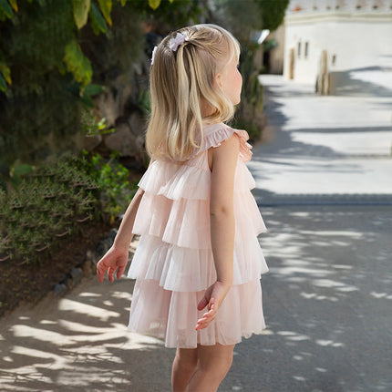Summer Girls Gradient Purple Mesh Cake Dress