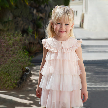 Summer Girls Gradient Purple Mesh Cake Dress