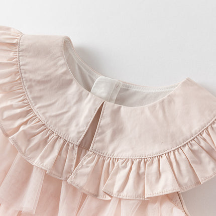 Summer Girls Gradient Purple Mesh Cake Dress