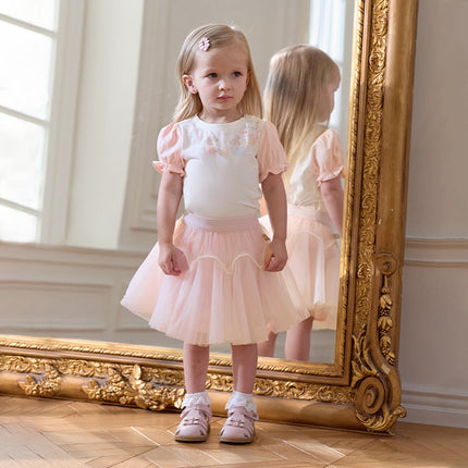Toddler Girls Summer Adorable Light Pink Underwear Mesh Skirt