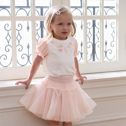 Toddler Girls Summer Adorable Light Pink Underwear Mesh Skirt