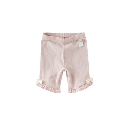 Toddler Girls Summer White/Pink Slim Breathable Leggings