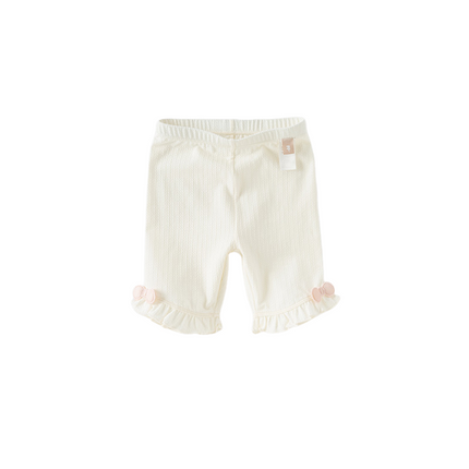 Toddler Girls Summer White/Pink Slim Breathable Leggings